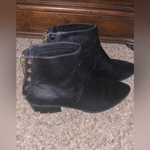 Black Leather Ankle Boots
